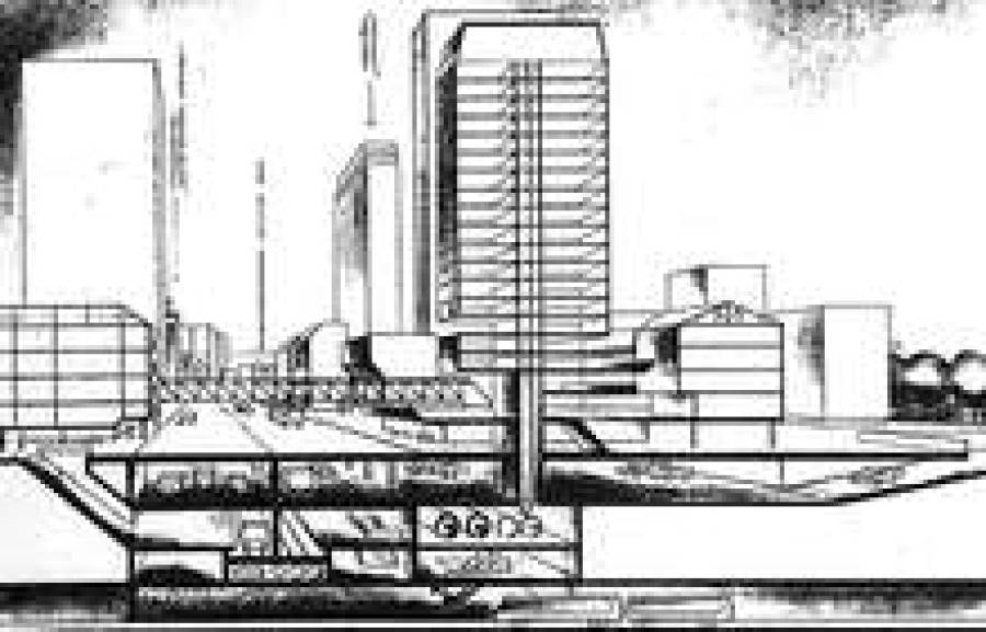 Таким в 70-е годы XX века представлялось латвийским архитекторам будущее рижской улицы Дзирнаву.
