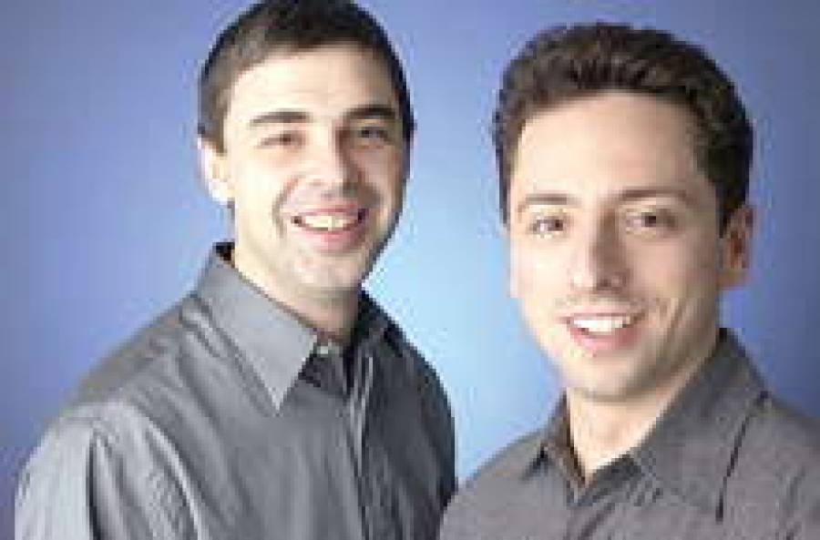 Основатели и сопрезиденты Google Inc. — Ларри Пeйдж (слева) и Сергей Брин.
