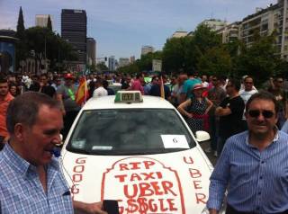 Протесты таксистов Испании против Uber