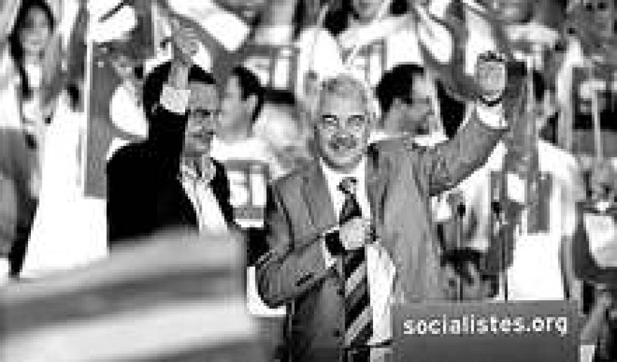 Премьер Испании Хосе Луис Родригес (слева) и президент Каталонии Паскваль Марагалл.