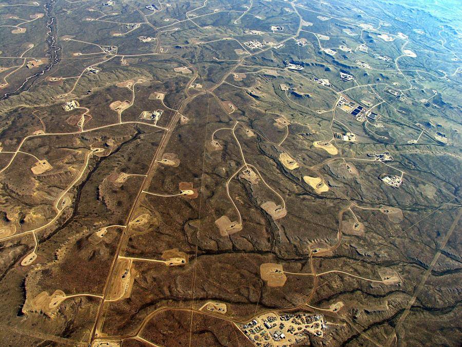 Здесь добывают сланцевый газ (Оклахома, США).