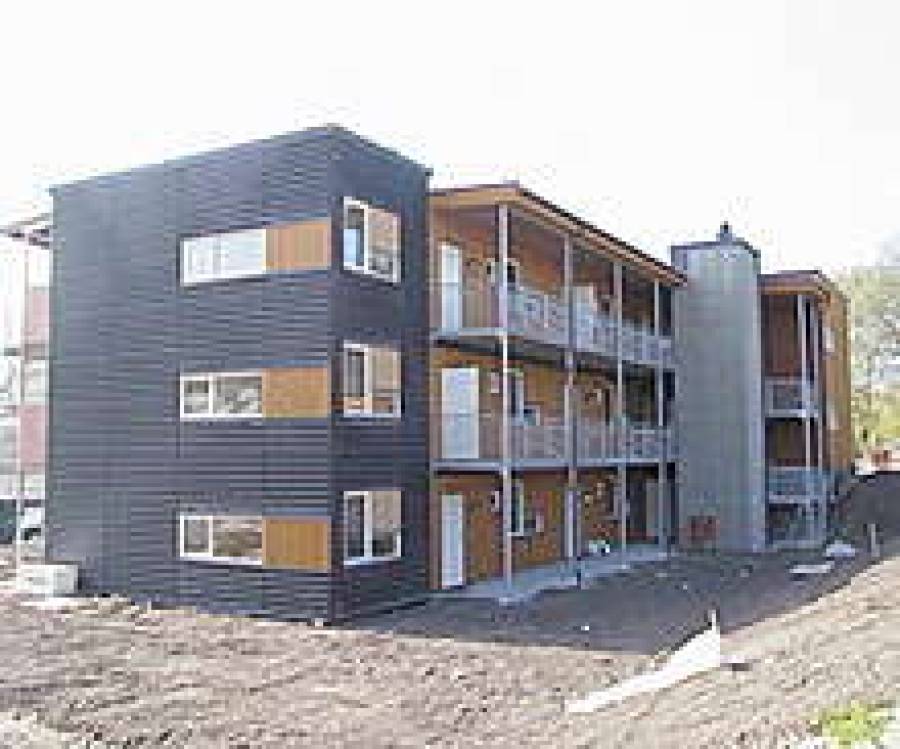 Блочные дома, сложенные из модулей Heimdal.