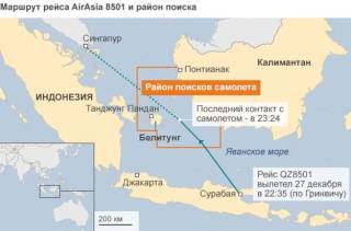 В Индонезии обнаружены обломки самолета AirAsia