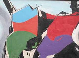 Рудольф Пиннис. “Композиция с красным” (1967).