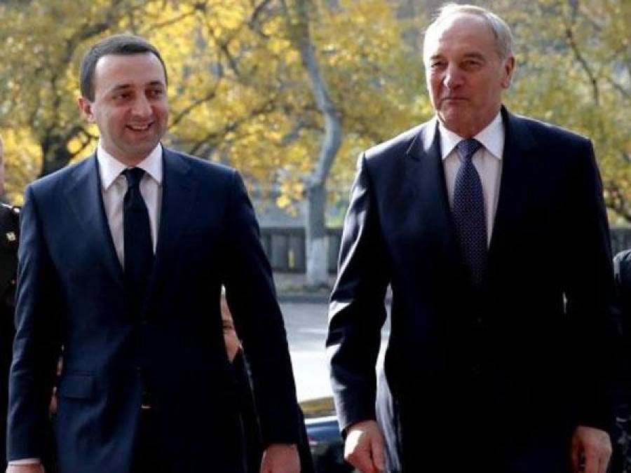Премьер-министр Грузии Ираклий Гарибашвили, президент Латвии Андрис Берзиньш.