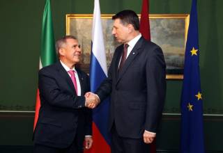 Два президента: Рустам Минниханов (Татарстан) и Раймонд Вейонис (Латвия).