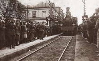 Классика: прибытие поезда на станцию Лиепая в 1929 году.