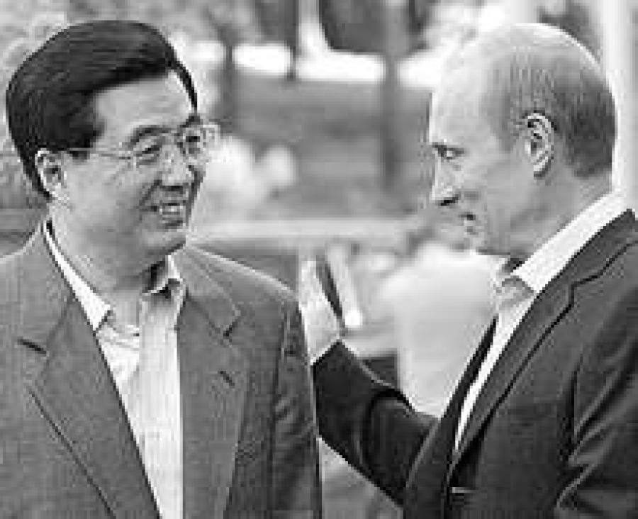 Лидер КНР Ху Цзиньтао и президент РФ Владимир Путин: “Монополизация мира недопустима”.